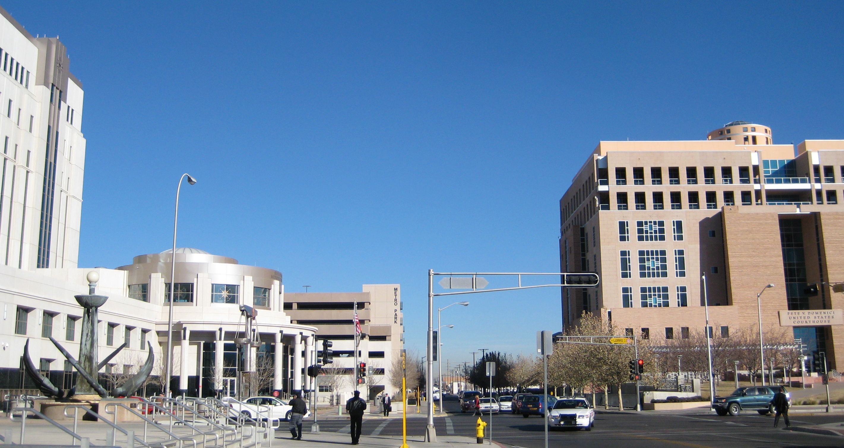 Bernalillo County Metropolitan Court (left); U.S. District Court for the District of New Mexico (right)