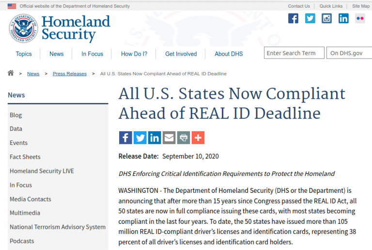 DHS lies again about REALID Papers, Please!