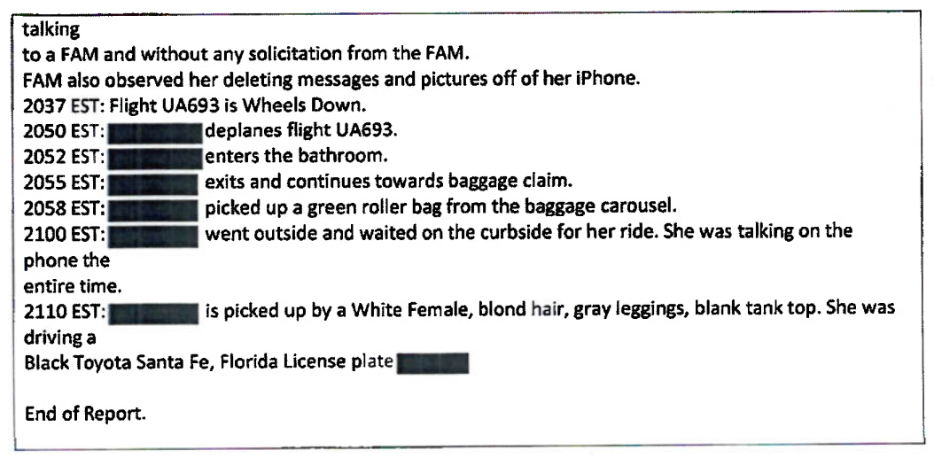 Excerpt from "After Action Report" by a Federal Air Marshal.